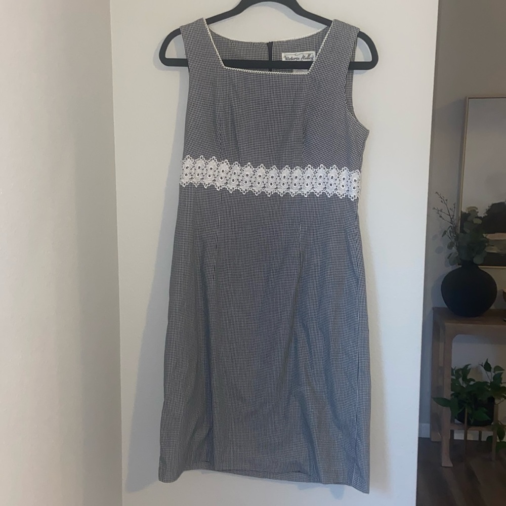 Victoria Holley Vintage Sleeveless Gingham Dress, Size 8